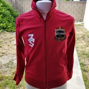 SuRu Mens Track Warmup Jacket Large red Full Zip